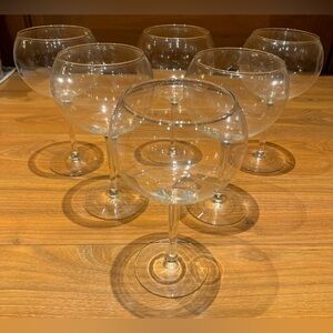 6 Vintage 1970’s Crystal Hand Blown wine glasses. Never used Riekes Crisa Mexico